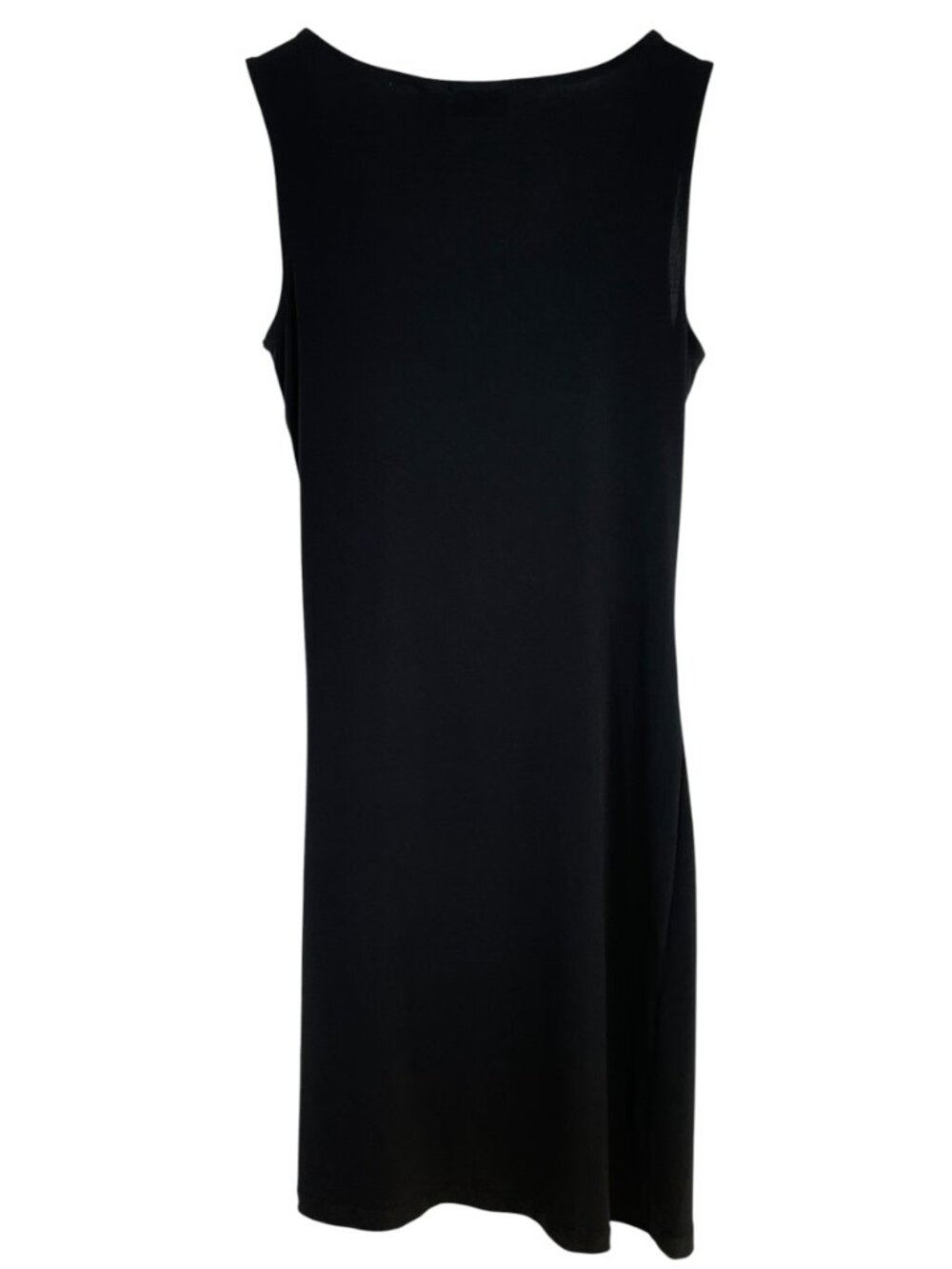 Nicole Miller New York Black Ruched Sheath Dress Sleeveless Tulip Hem M - Picture 3 of 10